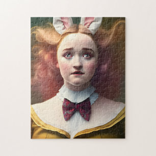 Alice com o Rabbit Ears quebra-cabeça de serra-de-