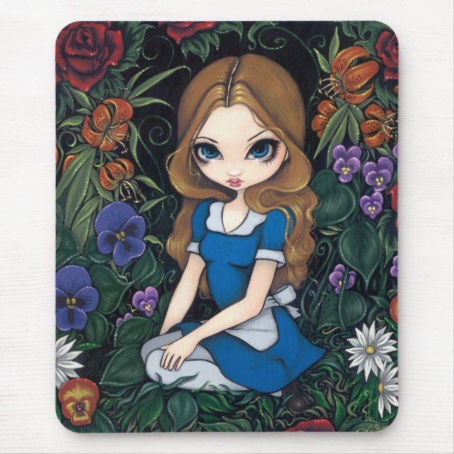 "Alice e as flores" Mousepad (Frente)