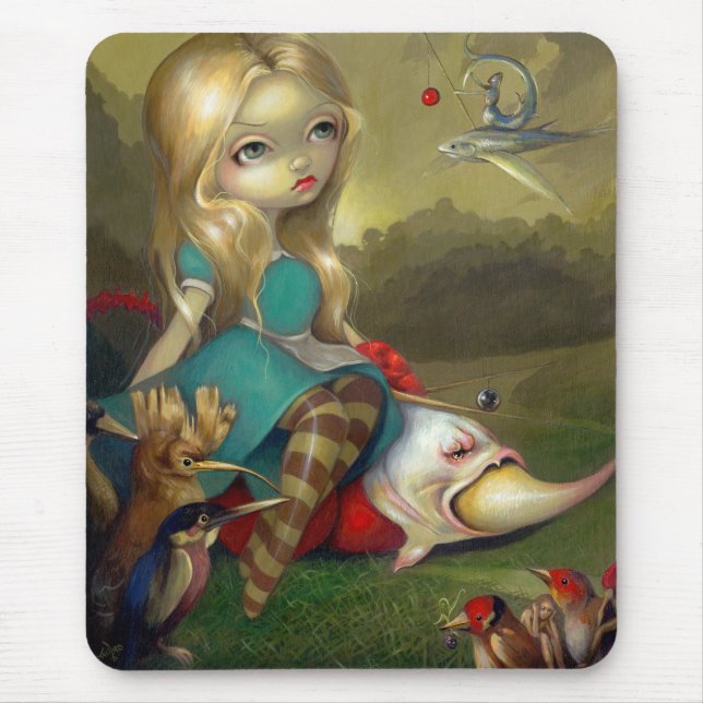 "Alice e os pássaros" Mousepad de Bosch (Frente)