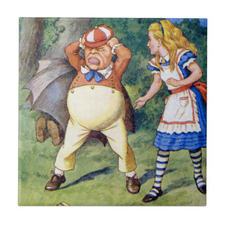 Alice e um Tweedledum irritado no país das