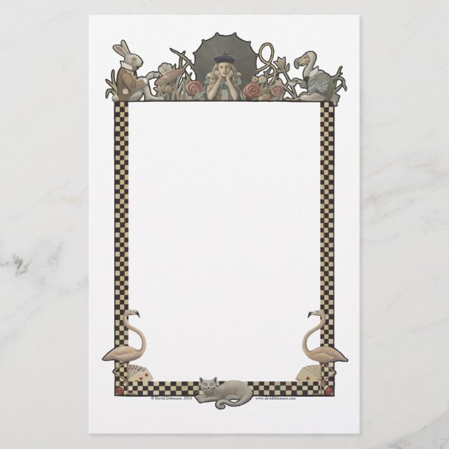 Alice em artigos de papelaria da arte do país das (Frente)