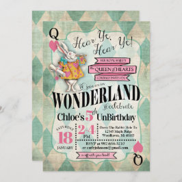 Alice em convites do aniversário do país das