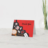 ALICE IN WONDERLAND Bat Mitzvah Cartões de agradec