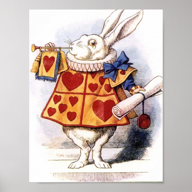 Alice In Wonderland Bunny Horn Heart Poster (Frente)