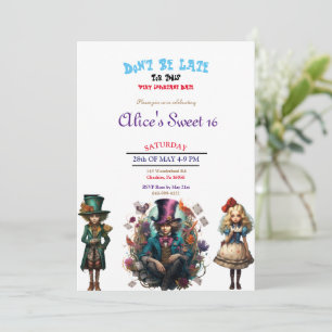 Alice In Wonderland Sweet 16 Convites