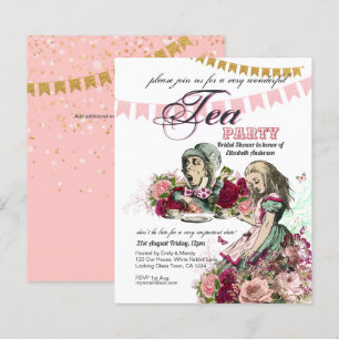 Alice In Wonderland Tea Convite de festas EVENTUAL