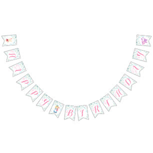 Alice na bandeira do aniversário do tea party do