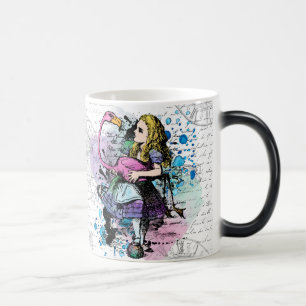 Alice na caneca morphing do país das maravilhas