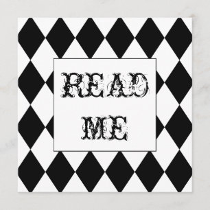 Alice na praça do Harlequin no convite para Wonde