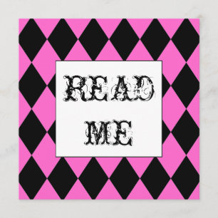 Alice na praça do Harlequin no convite para Wonde