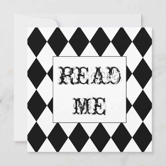 Alice na praça do Harlequin no convite para Wonder (Frente)