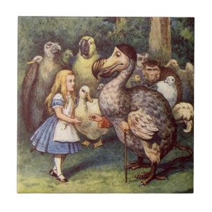 Alice no azulejo do país das maravilhas, o Dodo