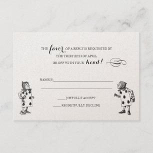 Alice no cartão da resposta do país das maravilhas