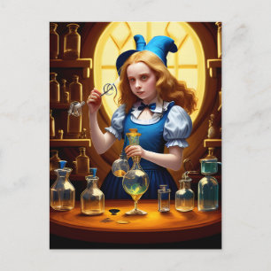 Alice no cartão postal da farmácia
