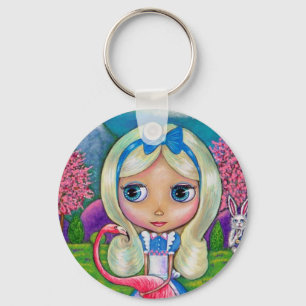 Alice no chaveiro do país das maravilhas e do