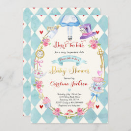 Alice No Convite Ao Chá de fraldas Da Maravilha