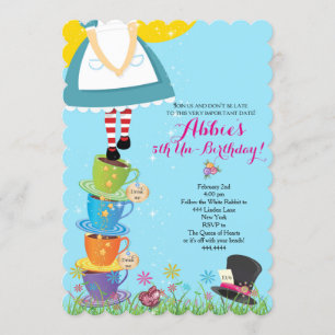 Alice No Convite De Aniversário Da Maravilha