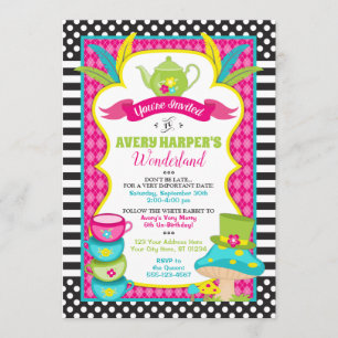 Alice no convite do aniversário do país das