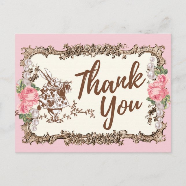 alice no maravilderland obrigado seu cartão postal (Frente)