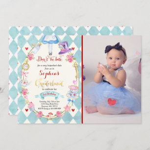 Alice No OneDerland Birthday - Convite Para Festa