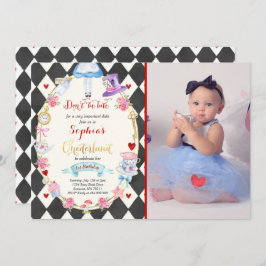 Alice No OneDerland Birthday - Convite Para Festa 