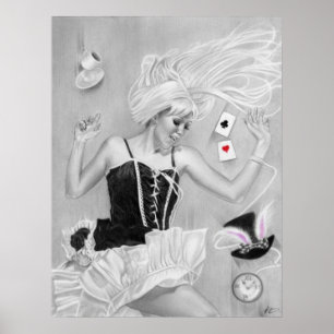 Alice no País das Maravilhas caindo Poster