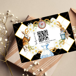 Alice no País das Maravilhas Código qr RSVP Placa
