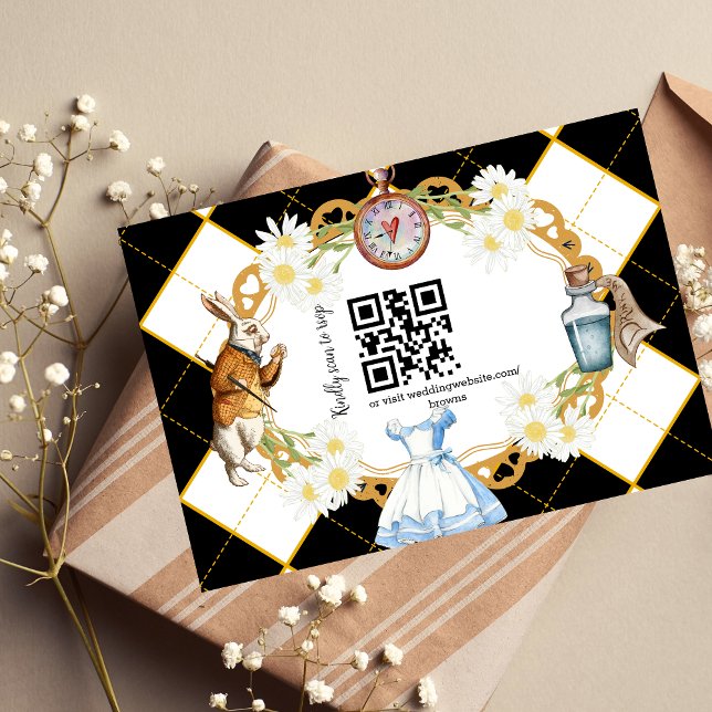Alice no País das Maravilhas Código qr RSVP Placa (Criador carregado)