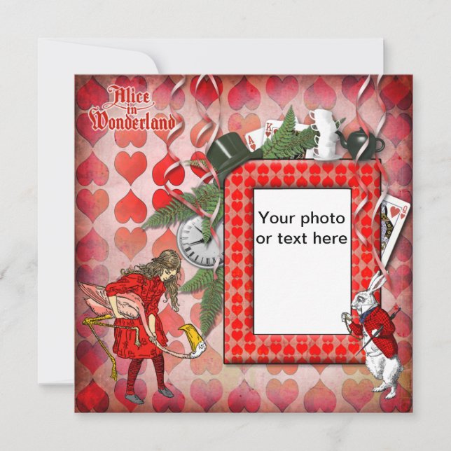 Alice no País das Maravilhas de Convite a Fotos (Frente)