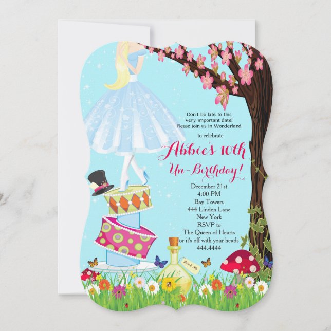 Alice no País das Maravilhas e Convites de Anivers (Frente)