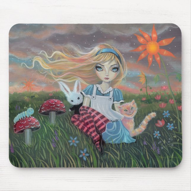 Alice no País das Maravilhas Fantasy Art Mousepad (Frente)