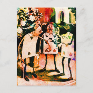 Alice no País das Maravilhas Jogando Cartões Aquar