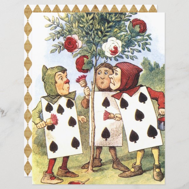 Alice no País das Maravilhas, Rosa vermelha Scrapb (Frente/Verso)