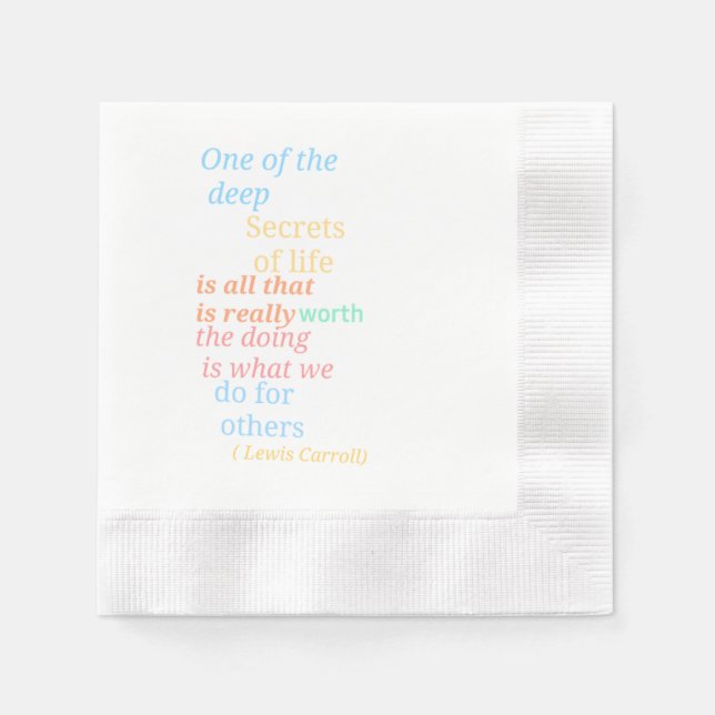 Alice no País das Maravilhas teme guardanapos (Frente)