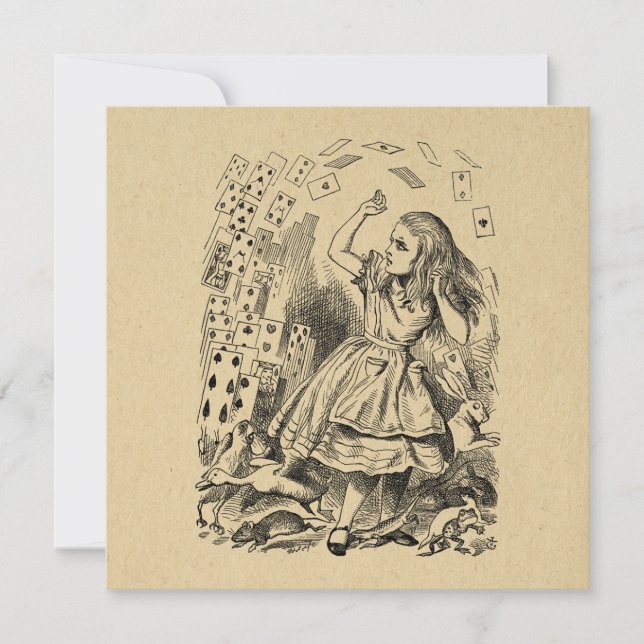 Alice no País das Maravilhas Tocando Cartões (Frente)