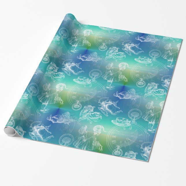 Alice no papel de embrulho do verde azul do tempo (Desenrolado)