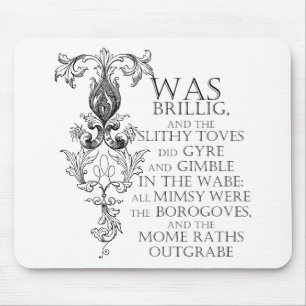 Alice no poema Mousepad de Jabberwocky do país da