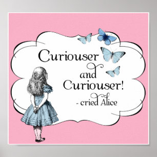 Alice no poster ou no impressão cor-de-rosa mais