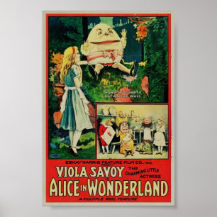 Alice no poster raro do país das maravilhas 1915
