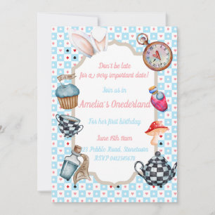 Alice no Primeiro Convite de Aniversário de Oneder