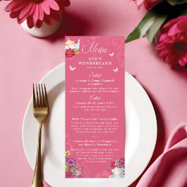 Alice No Wonderland Vibrant Florals Party Menu