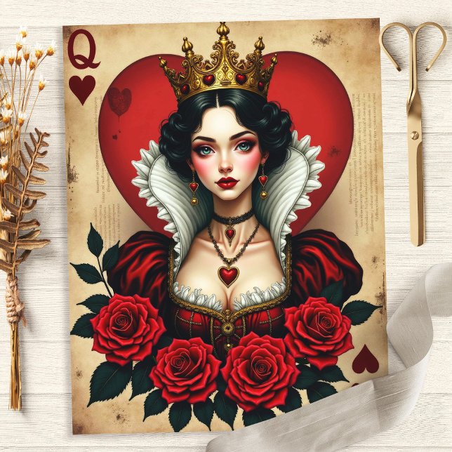Alice Queen of Hearts Rosa Scrapbook Paper (Criador carregado)