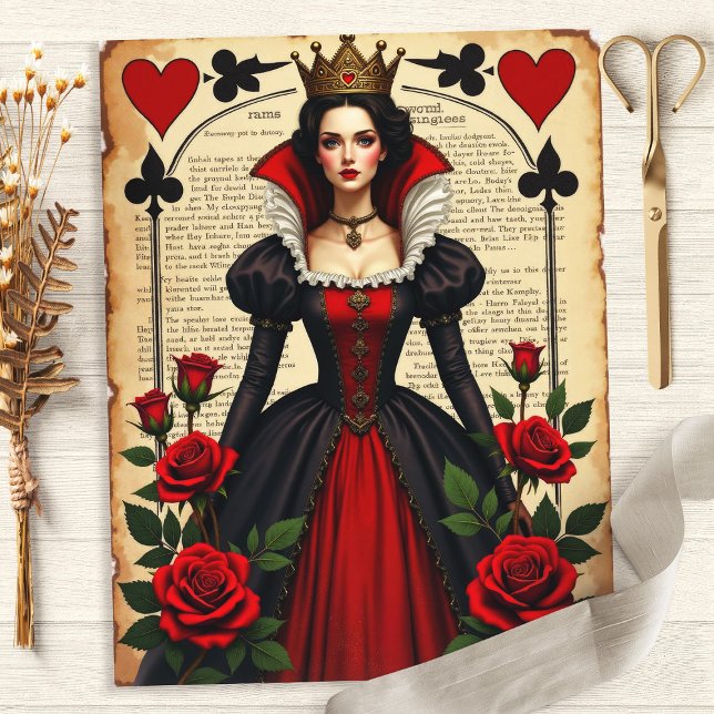 Alice Queen of Hearts Scrapbook Paper (Criador carregado)