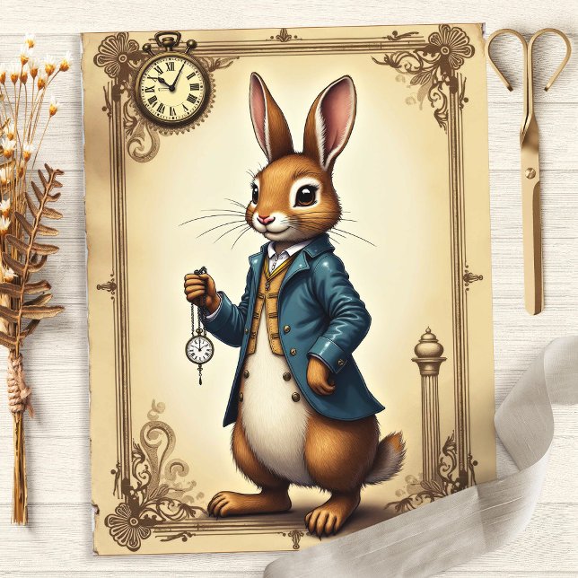 Alice Rabbit Retrato Scrapbook Paper (Criador carregado)