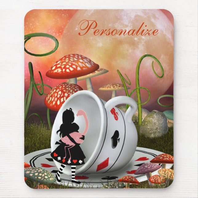 Alice surreal, flamingo & Teacup Mousepad (Frente)