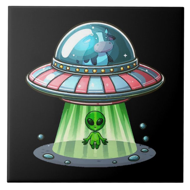 Alienígena Abduzindo Vaca (Frente)