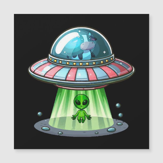 Alienígena Abduzindo Vaca (Frente)