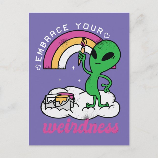 Alienígena aceite seu cartão postal de Wierdness (Frente)