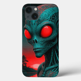 alienígena com tema iPhone 13 capa de telefone