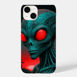 Alienígena com tema iPhone 14 capa de telefone